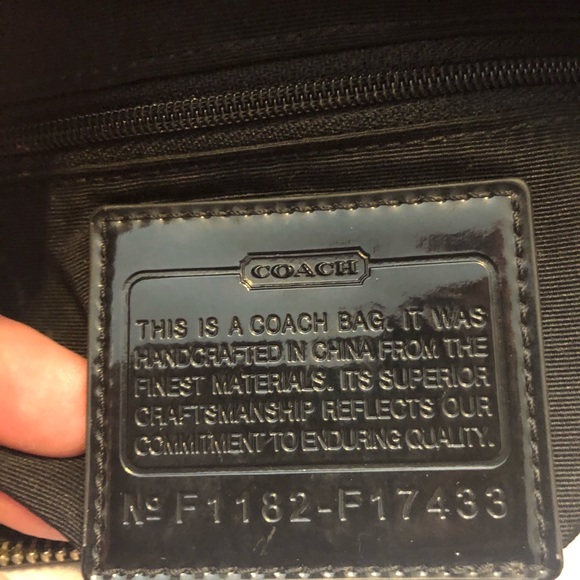 Coach Signature Stripe Gray/Black Tote - Picture 6 of 6